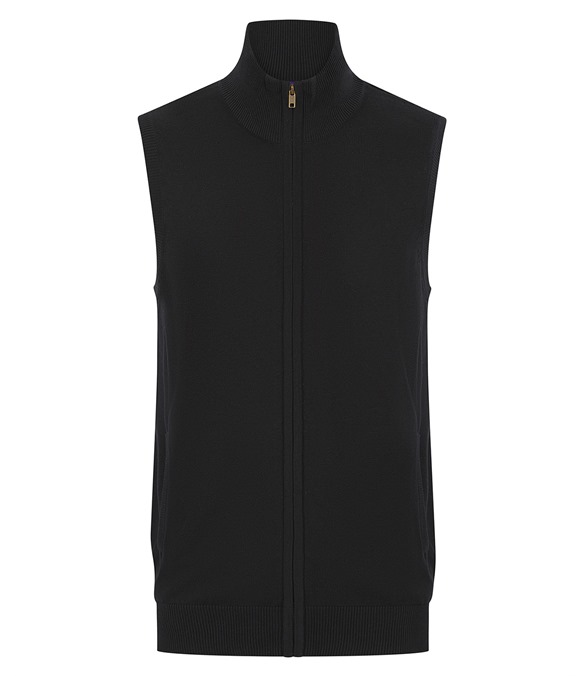 Sleeveless zip-through jumper
