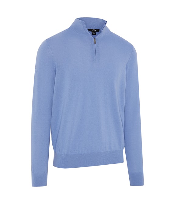 1/4-zip merino blend sweater