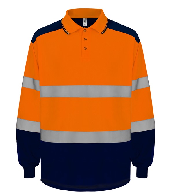 Hi-vis two-tone long sleeve polo (HVJ330)