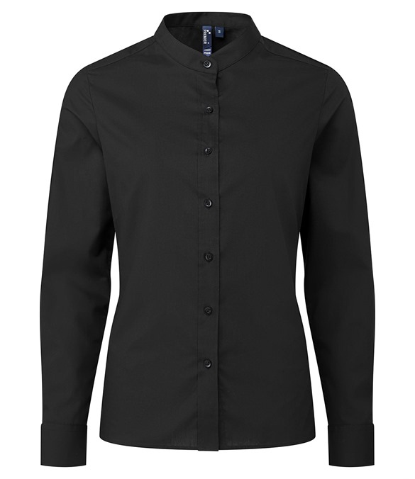 Women's banded collar 'grandad' shirt