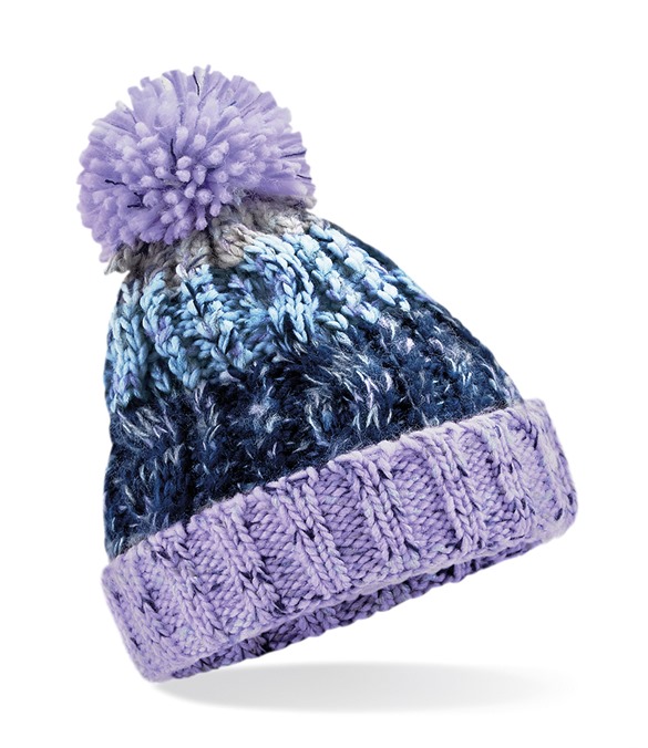 Junior corkscrew pom pom beanie