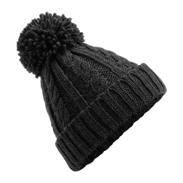 Cable knit melange beanie