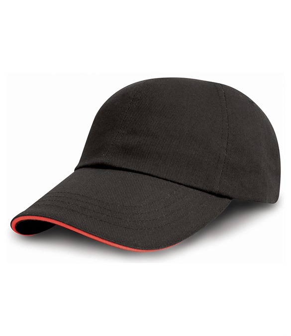Brushed coton printers/embroiderers cap with sandwich peak