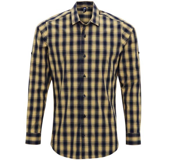 Mulligan check cotton long sleeve shirt