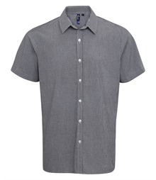 Microcheck (Gingham) short sleeve cotton shirt