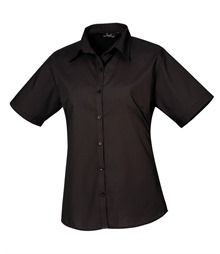 Women's short sleeve poplin blouse