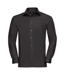 Long sleeve pure cotton easycare poplin shirt